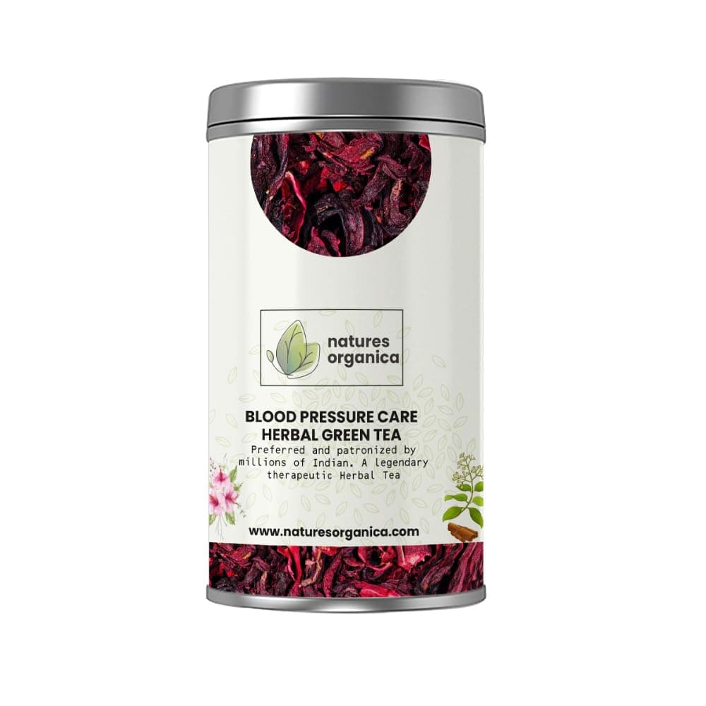 Natures Organica Blood Pressure Care Green Tea with ‎Arjun Bark, Cinnamon, Ashwagandha, Hibiscus, & Cardamom, Reduce Your Increased Blood pressure