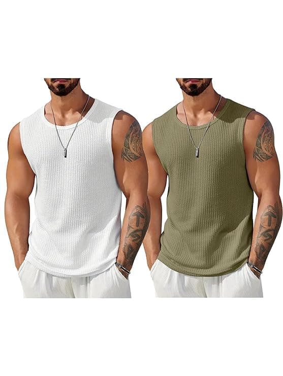 FN3 Waffle Vest for Men || Men's Tank Top Regular fit||Combo Pack of 2 Sports Vest