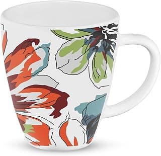 Larah by BOROSIL Bali Opalware Mug | Set of 1 Pcs Tea/Coffee Mugs, 390 ml Each | Microwave & Dishwasher Safe, Bone-Ash Free | Crockery Set Ideal for Daily Use & Gifting | White