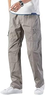 THE FEBZA Men’s Cargo Pants | Casual Cotton Cargo Trousers for Men | Regular Fit Multi Pocket Outdoor Travel Pants | Stylish Comfortable Casual Bottom Wear for Men