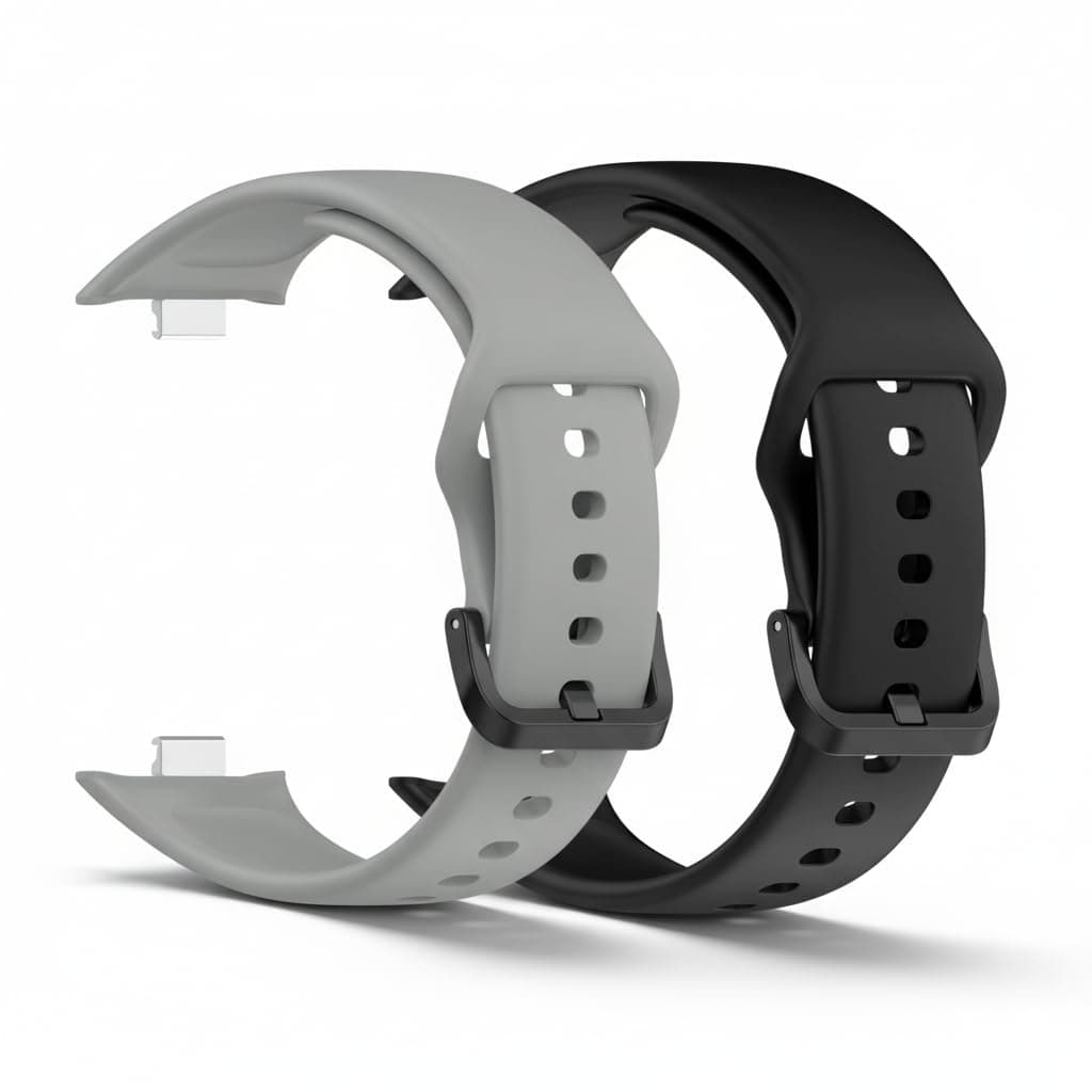 Kapture Straps Compatible with Redmi Watch Move, Redmi Watch Move Strap TPU Watch Straps - Quick Release Watch Bands Soft Waterproof for Men Women (Grey-Black)