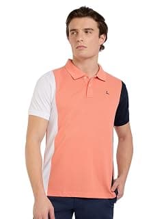 Parx Regular Fit Cotton Polyester Blend Cut & Sew Pattern Polo Neck Casual T-Shirt