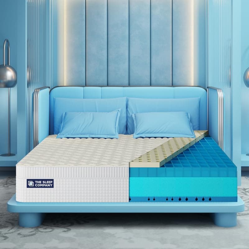 The Sleep Company SmartGRID Ortho Royale Mattress | Japanese Patented Technology with 100% Natural Latex | 5 Zone Support for Back Pain Relief | Medium Firm Queen Size Bed Mattress 72x36x6