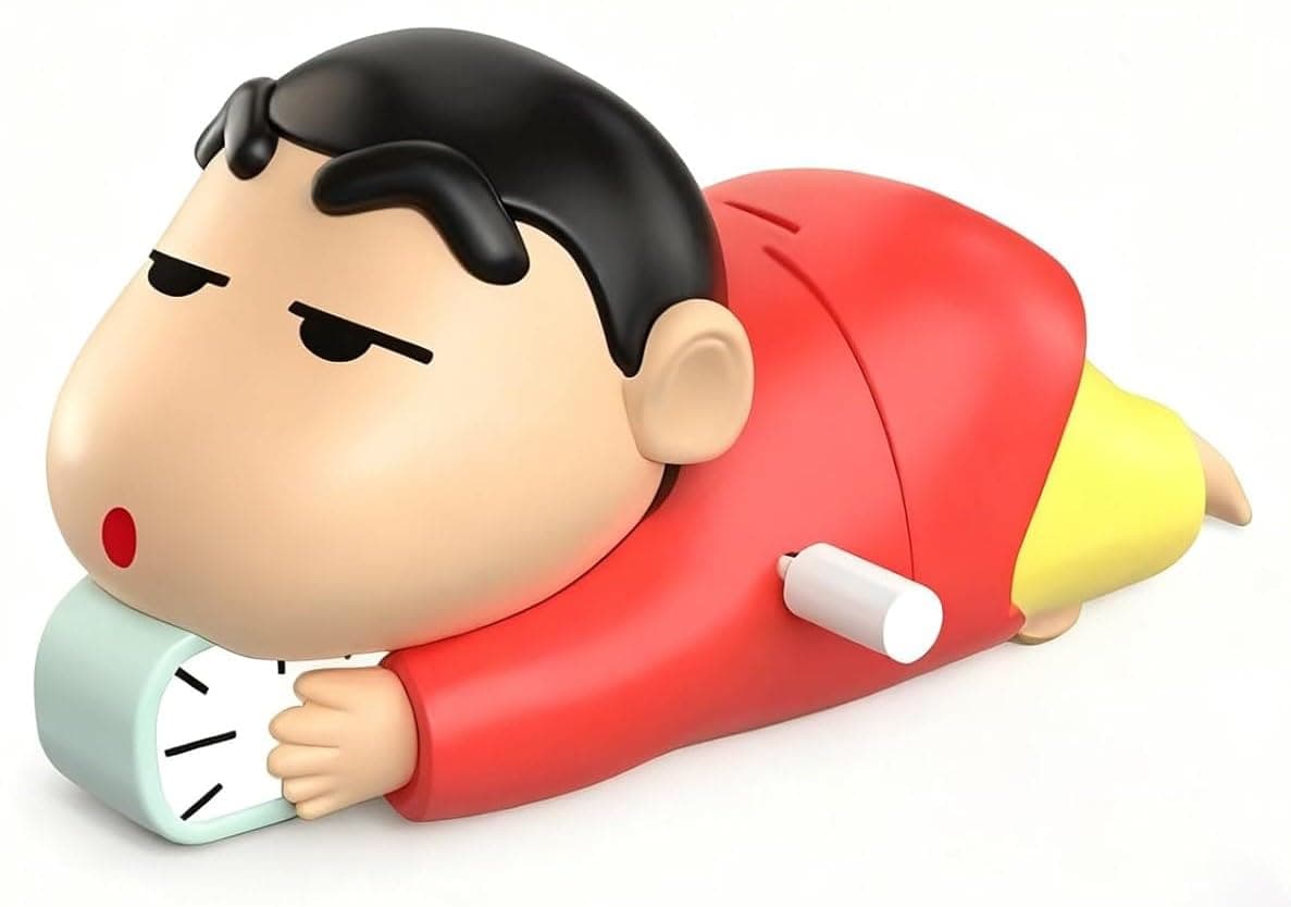 Vaoza Shinchan Clockwork Crawling Toy – 5CM Anime Shin-chan Figure | Wind-Up Push Toy for Kids | Red & Yellow Collectible Figurine | Fun Birthday Gift & Desk Decoration