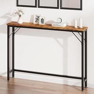 Console Table with Solid Wood & Heavy Duty Metal Frame | Entryway Table | Sofa Table | Hallway Table | Foyer ConsoleTable | Narrow Console Table | Living Room Furniture