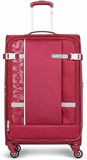 Skybags Polyester Softsided Stylish Luggage Trolley with 4 Spinner Wheels and 5 Years International Warranty (Carmine Red, 81)
