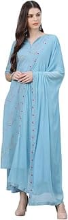Gerua By Libas Printed Rayon Straight Kurta With Palazzo and Dupatta