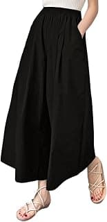 Leriya Fashion Women High Waist Wide Leg Trousers | Casual & Formal Poly Cotton Pants for Women | Loose Fit Track Pants | Relaxed Fit Pleated Trousers for Casual & Semi-Formal Wear
