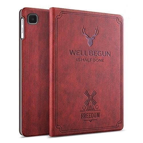 ProElite Smart Deer Flip case Cover for Samsung Galaxy Tab A7 10.4 inch SM-T500/T505/T507, Wine Red