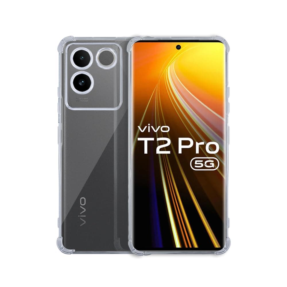 7SEVEN® Back Cover for VIVO T2 Pro Transparent Mobile Back Case Shock Proof Design Camera Edges Protection Crystal Clear Phone Case Silicon Soft TPU and Flexible Bumper Phone Cover