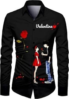SLOWROSE Men's Polycotton Regular Fit Printed Unstitched Shirt Fabric 2.25 Meters with Elegant Design For Casual Outings, Parties and Festivals (Black)