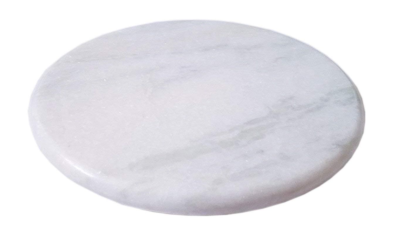 URBAN HAAT Marble Chakla/Marble Roti Maker/Anti Skid Rolling Board/polpat/chapati Maker (10 Inch,White)