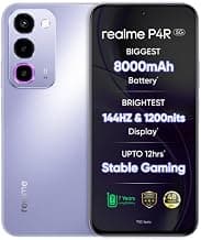realme P4R 5G Smartphone, Lavender Glare, 8000mAh Battery, 144Hz Display, 6 GB RAM, 128 GB