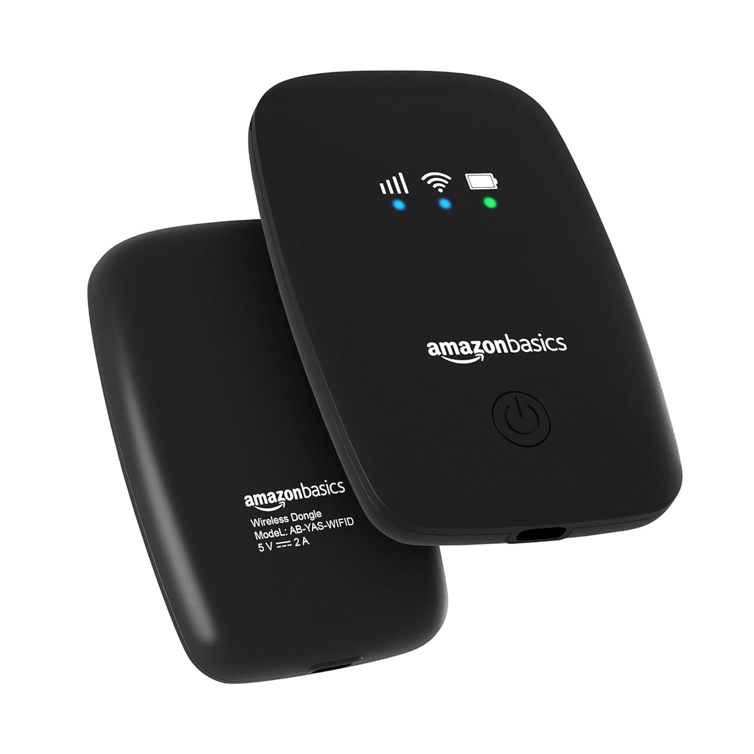 Amazon Basics 4G LTE Wireless Dongle with All Sim Network Support|Single_Band Plug & Play Data Card Stick with Up to 150Mbps WiFi Hotspot|2200Mah Rechargeable Battery| Sim Adapter Included (Black)