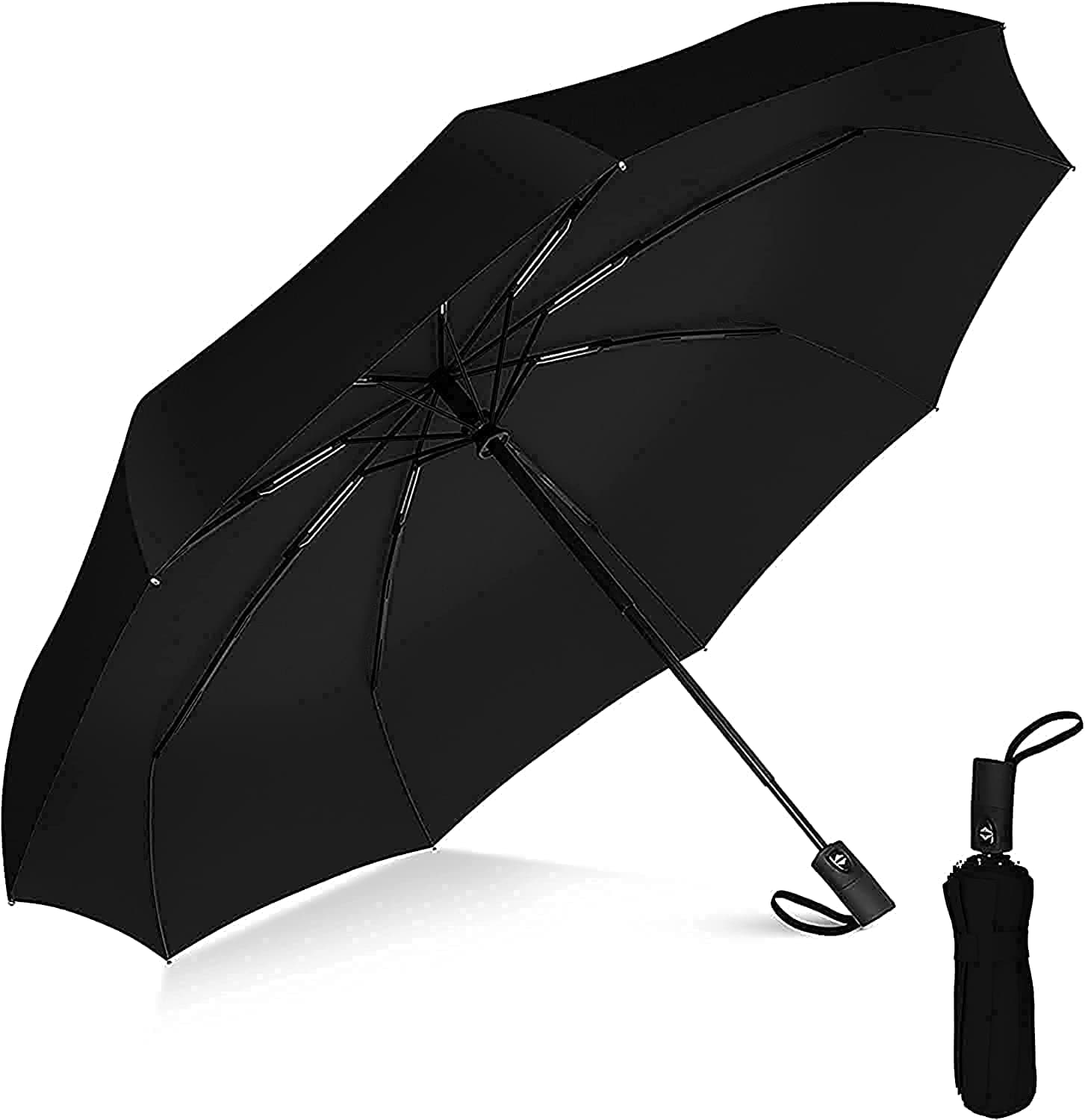 Eloxee Lightweight Travel Mini Folding Umbrella with Waterproof Case - 6-Rib Compact Sun & Rain Pocket Umbrella for Purse, Windproof for Women & Girls