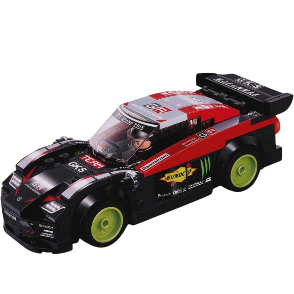 ToyMagic Building Blocks Car Model Kit - Hurricane Wing Racing Car 178 Pcs|Sleek Black and Red Design|Educational STEM Building Set for Kids Age 6+|Creative Toy for Boys & Girls|Durable & Safe Blocks
