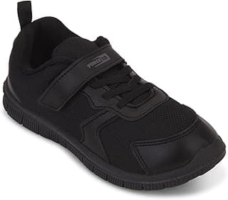 Liberty Force 10 Tiger Black School Shoes for Kids Boys & Girls | Comfortable School Shoes | Lightweight & Durable | Easy Slip-On & Velcro Closure | All Day Comfort, Anti-Slip Grip
