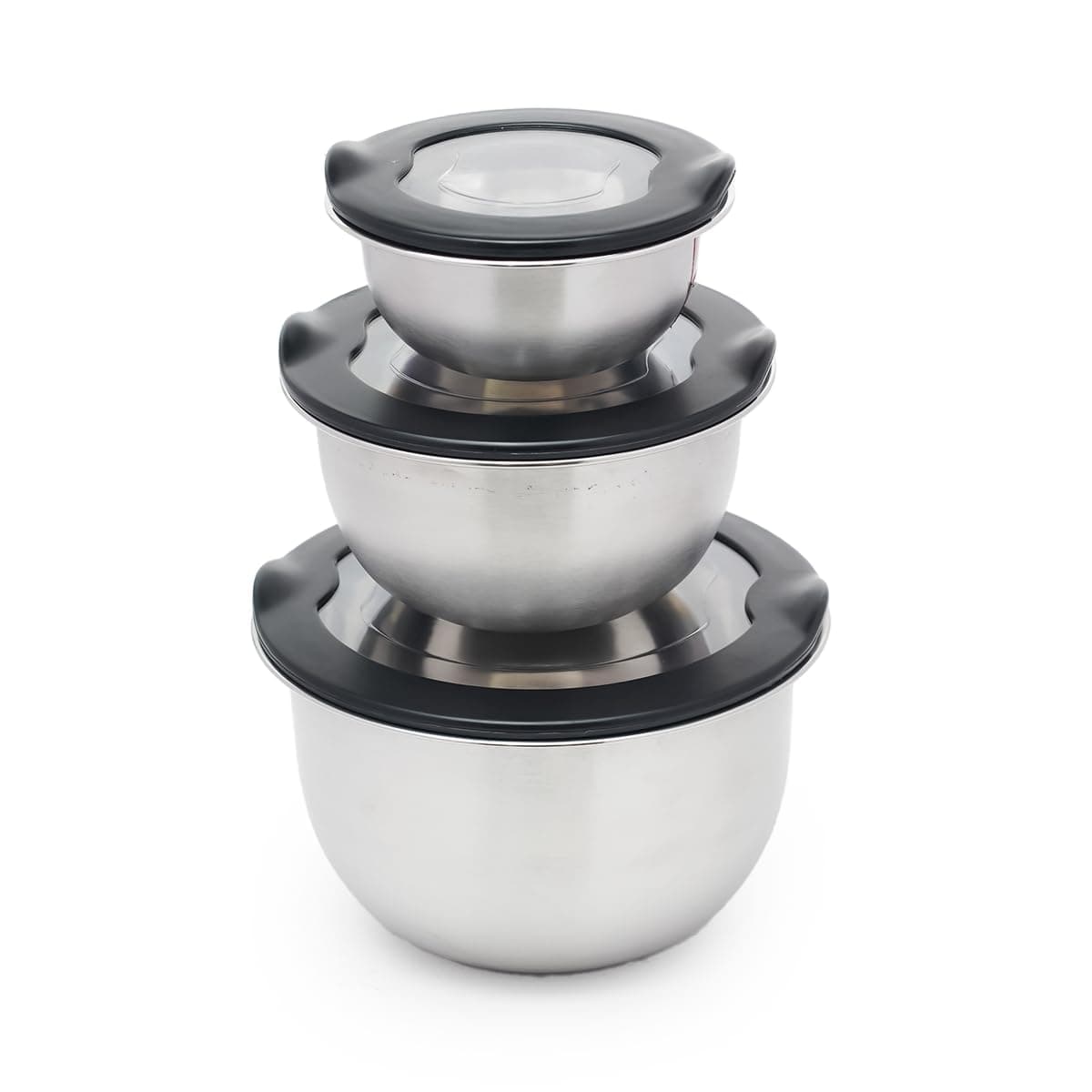 ZENSIL Stainless Steel Mixing Bowls Set of 3 with Lids, Stackable Storage Containers, Food Grade | Refrigerator & Freezer Safe, Food Storage & Meal Prep Bowls