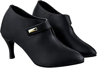 Shoetopia Women's Pointed Toe Heeled Bellies – Elegant Slip-On Pumps with Strap Detail | Office Shoes