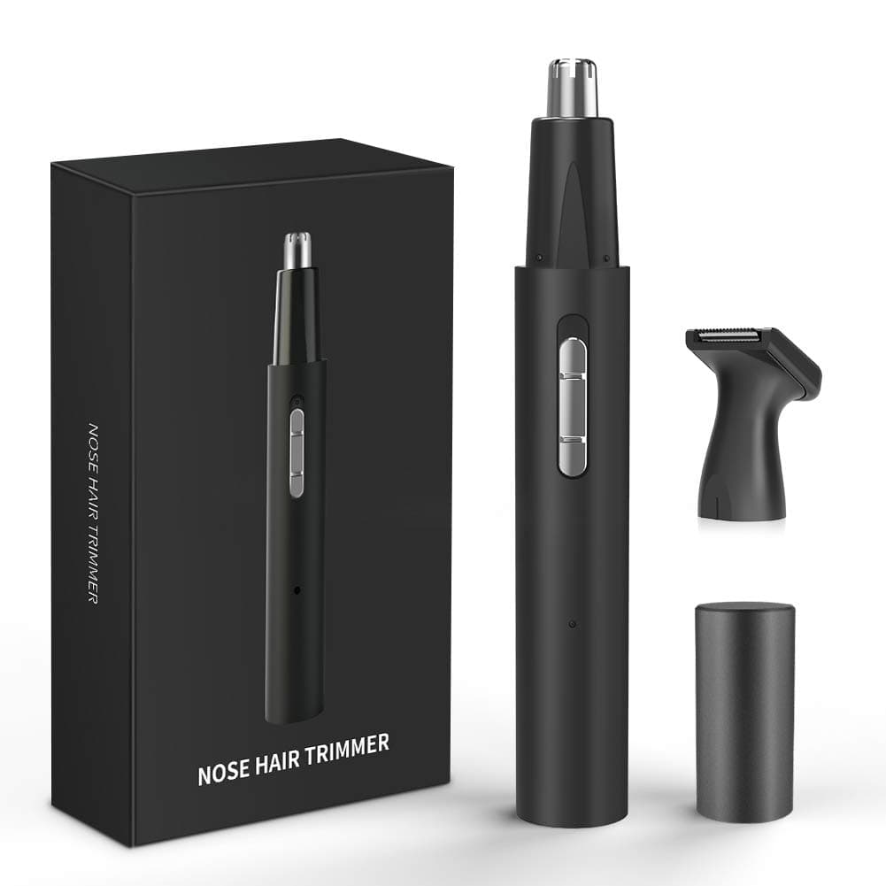 Cleanfly Nose Hair Trimmer For Men And Women, 2-In-1 Professional Painless Usb Rechargeable Ipx7 Waterproof, Wet And Dry, Safe, Comfortable And Easy To Clean (Black, Black)