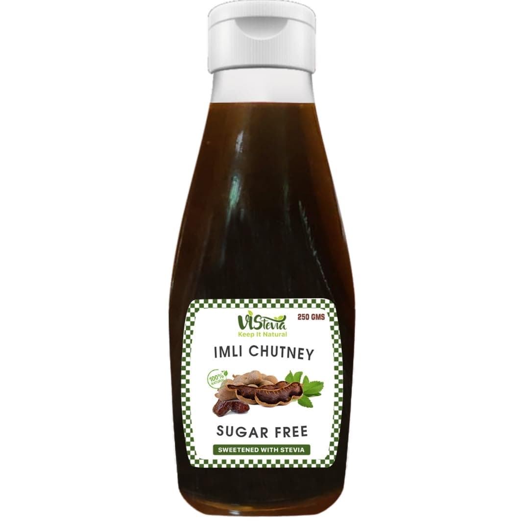 Vistevia Sugar Free Imli Chutney 250G | DIabetic & Keto Friendly | Sweetened with Stevia | Tastes Delicious