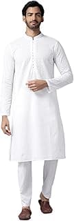 See Designs Mens Kurta |White Cotton Embroidered Kurta With Pajama Set Mandarin Collar Long Sleeves Chikankari Kurta