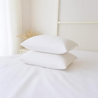 Sleepwell Umang L Pillow | Conjugate Fibre | Neck Support & Pressure Relief | Hypoallergenic & Dust Resistant | Medium Soft Firm | Lightweight & Breathable | Machine Wash | 24x16 Inch | Pack of 2