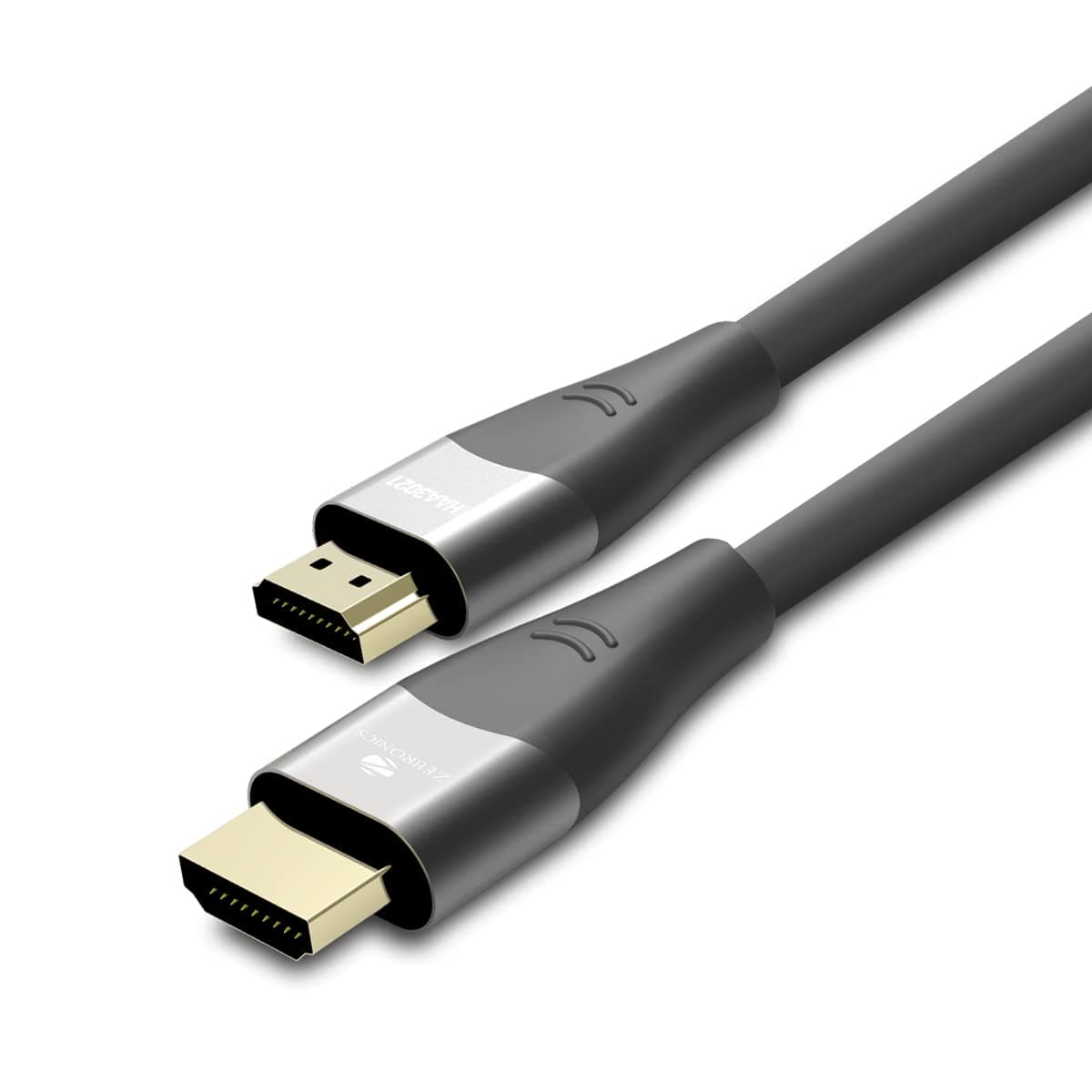 Zebronics HAA3021 HDMI Cable 2.1 with eARC & CEC, 8K @ 60Hz, 4K @ 120Hz, UHD Resolution, 3 Mtr (9.8ft), 48 Gbps Transmission, Ultra High Speed, Supports Dolby | DTS | 3D, Gold Plated, Male-to-Male