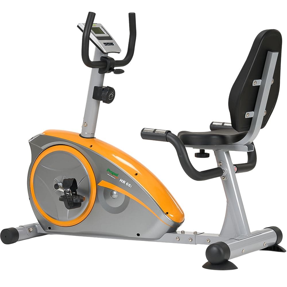Propel FitnessOne HR 66i Smart Home Recumbent Exercise Bike/Cycle with Back Support | 8-Level Magnetic Resistance | Adjustable Seat | LCD Display | Hand Pulse Monitor | 120kg Capacity