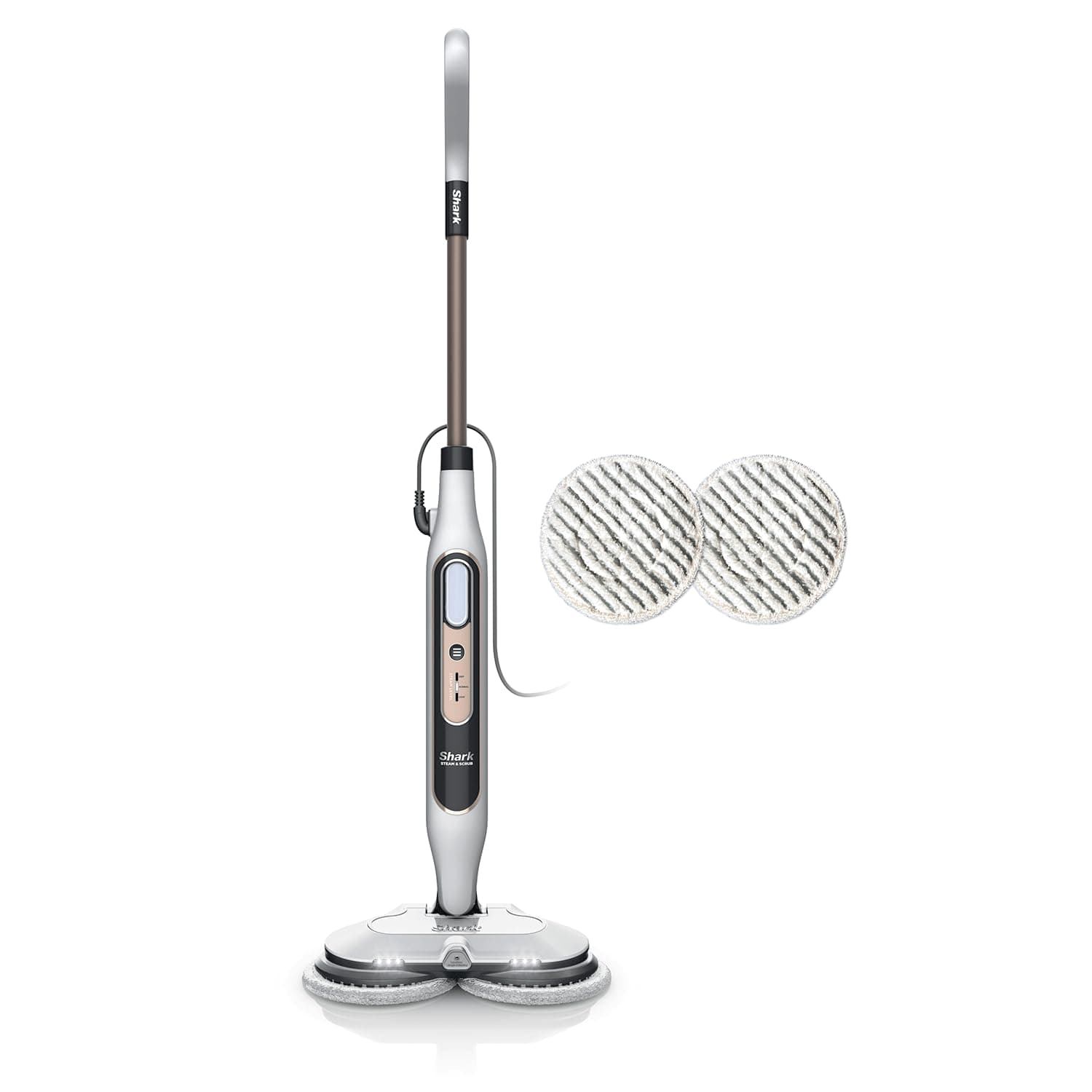 Shark Steam & Scrub S8201IN Steam Mop | Automatic Steam & Scrub with Steam Blaster | 4 Rotating Washable Power Pads | 3 Steam Settings | LED Headlights | Swivel Steering | For Sealed Hard Floors