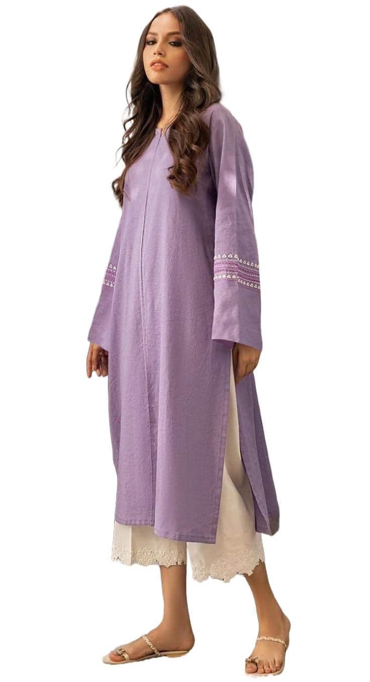 ANNI Designer Women's Rayon Viscose Straight Solid Pakistani Kurta
