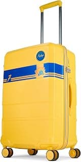 Skybags Whistle Podu Check-in Trolley Bag 68cm | Medium | Hard Luggage | Official CSK Edition 8-Wheel Suitcase | TSA Lock with Anti-Theft Zipper | Polycarbonate | 3 Years Warranty - Unisex (Yellow)