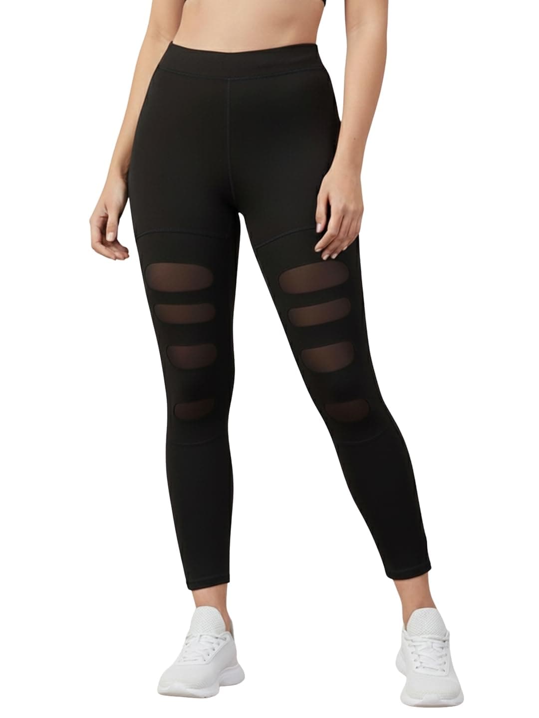 BLINKIN Women's Sports Tights & Leggings with Mesh Insert : Ideal Gym Wear for Woman Active Wear, Yoga & Fitness - The Ultimate Gym Pants for Women Workout (5001)
