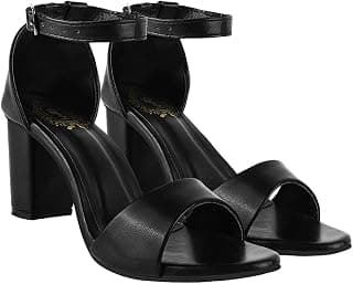Shoetopia Stylish Ankle Strap Block Heeled Sandals for Women & Girls