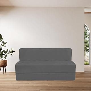Space-Saving 2-Seater Sofa Cum Bed – Foldable EPE Foam, 36 Inch Width,Grey