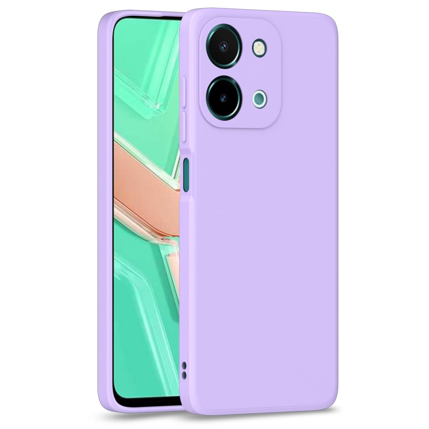 Amazon Basics Back Cover for Vivo Y28 4G | Shockproof | Soft Matte Liquid Silicone | Camera Protection Bumper Case (Purple)