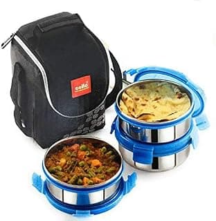 CELLO MF Stainless Steel Lunch Box Set, 460ml, Set of 3, Blue