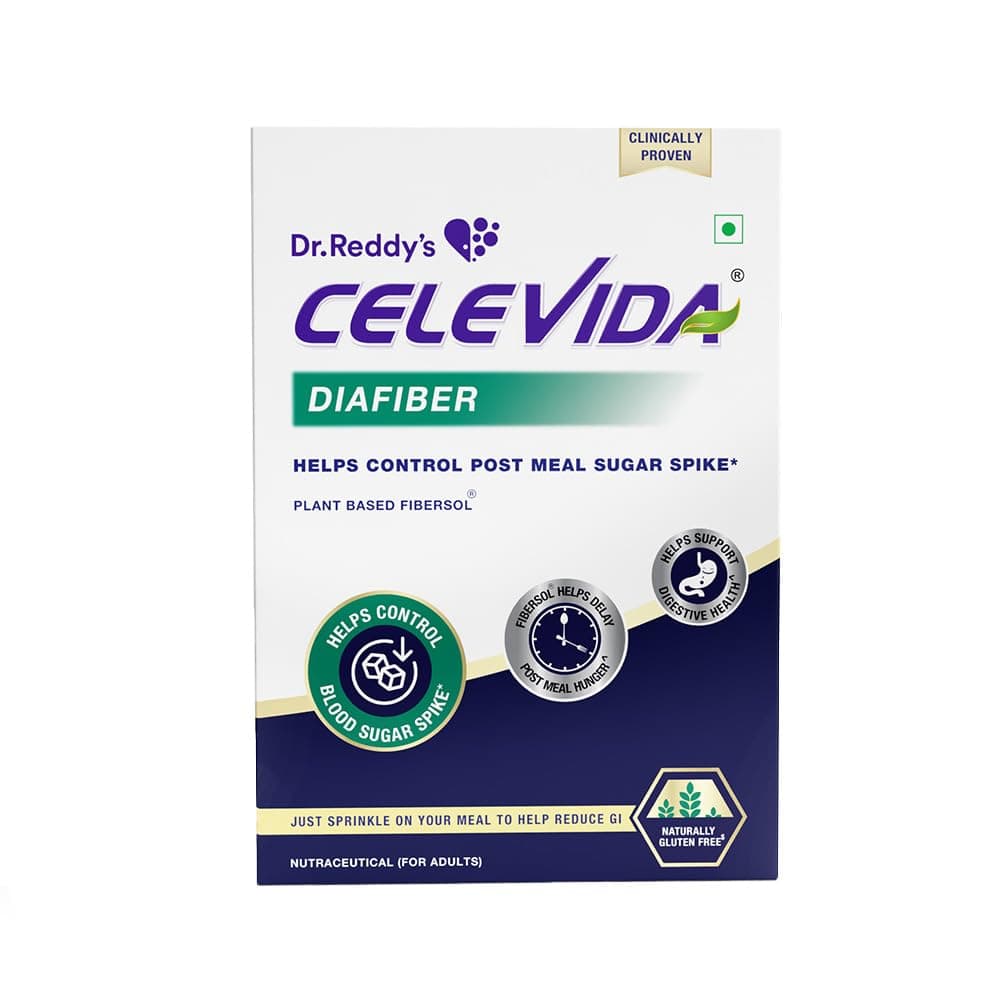 Celevida Diafiber - Diabetes Care Product| 100% Plant-Based Fibersol® Helps Control Post Meal Sugar Spike - 360g (Pack of 30 Sachets)