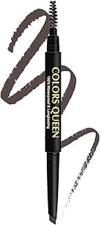 Colors Queen Brow Master Eyebrow Definer Pencil with Spoolie | Natural Looking Brows | Smudge Proof, Waterproof and Long Lasting Eyebrow Pencil (Brown)