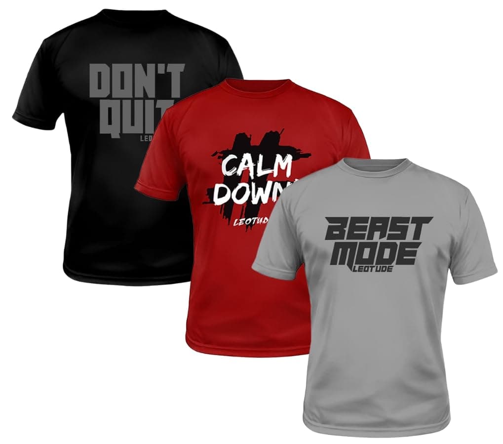 LEOTUDE Regular Fit Half Sleeve Round Neck Cottonblend Tshirt for Men's Combo (Pack of 3)