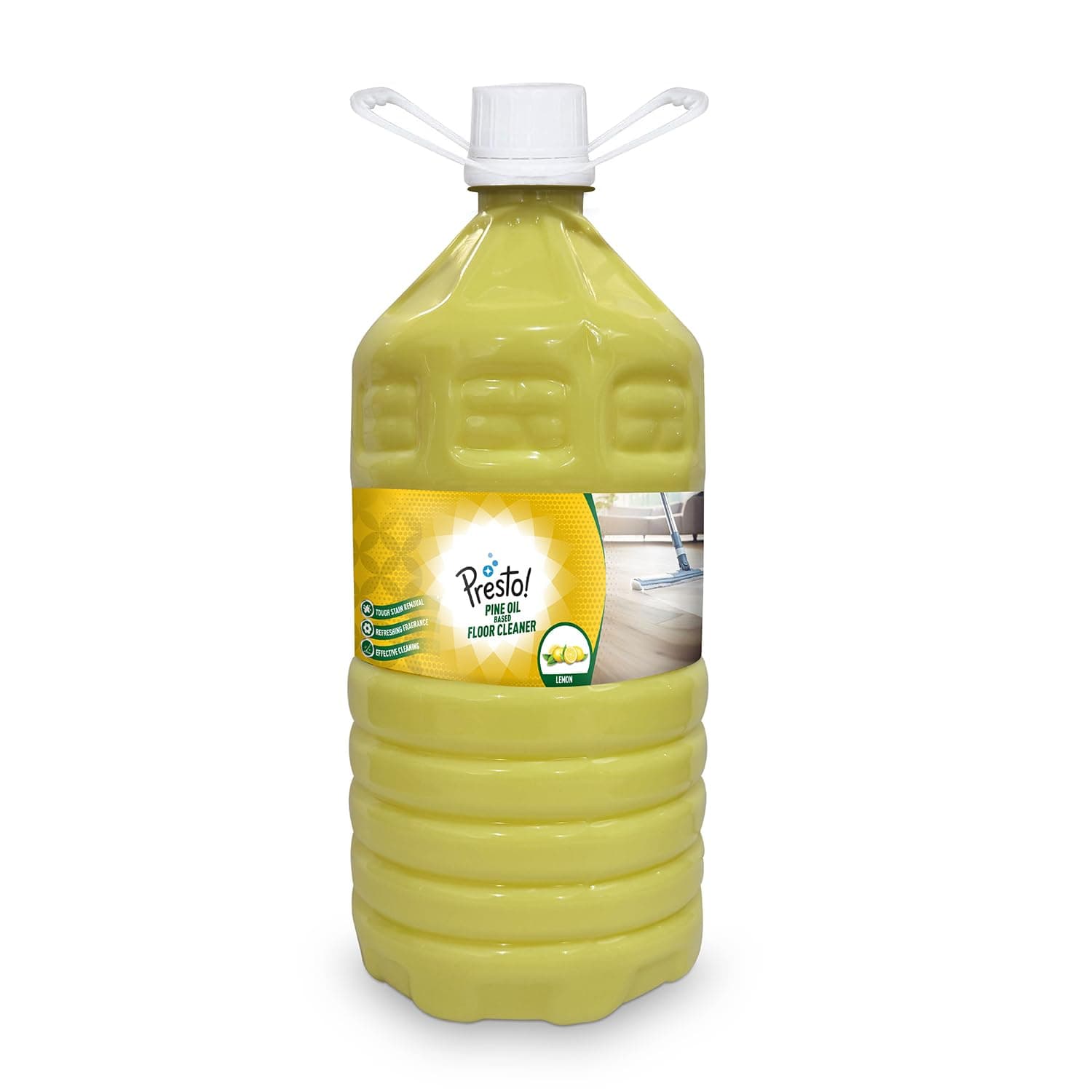 Amazon Brand - Presto! Surface & Floor Cleaner | 5 Litres | Lemon Fragrance | Essential Liquid Cleaning Solution