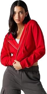 Soft Fleece Solid Long Sleeve Drawstring Crop Zipper Jacket Hooded Full Zip Up Sweatshirt for Women's Girl's Winter Wear Crop Hoodie