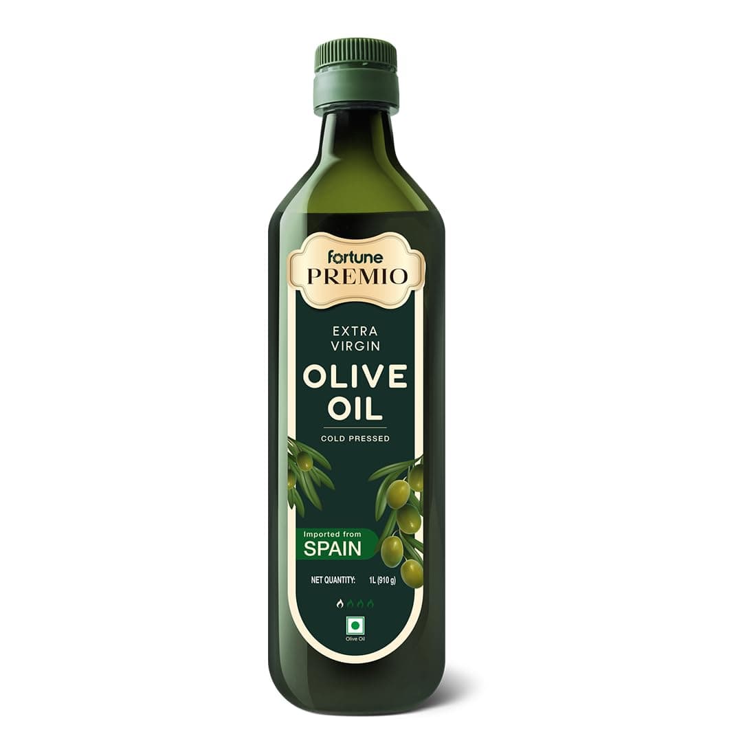 Fortune Premio Cold Pressed Extra Virgin Olive Oil 1L | 100% Pure EVOO | Rich in Antioxidants | Ideal for Salads, Dressing & Light Cooking
