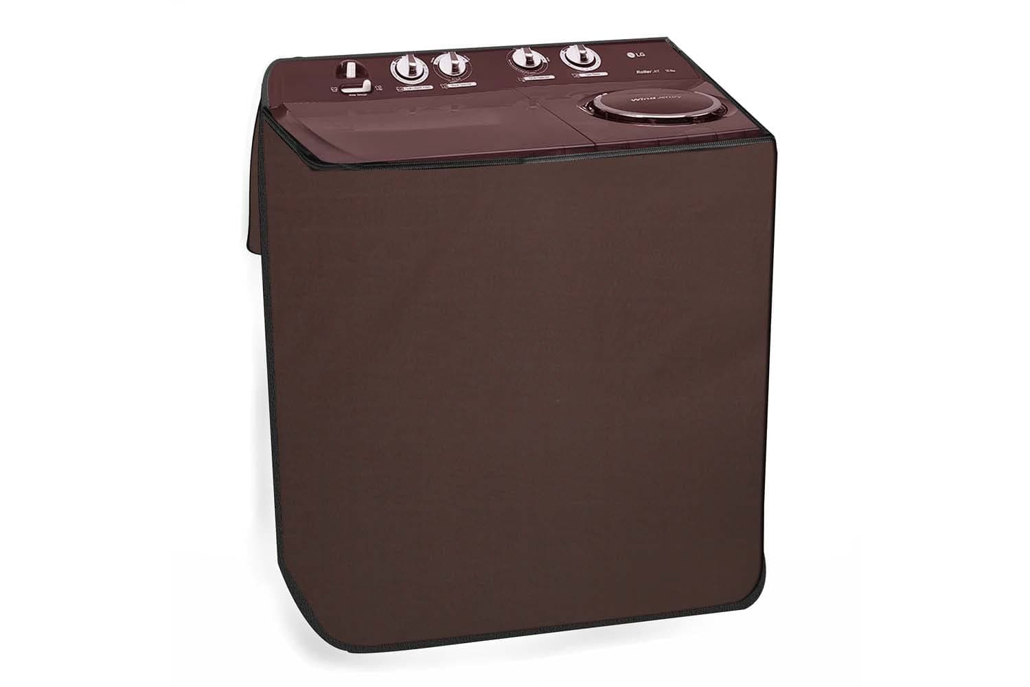 The Furnishing Tree Washing Machine Cover Coffee Compatible for LG 10 KG Semi-Automatic Top Loading P1050SRAZ