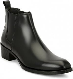 Leatherful-Built on Trust Men's Chelsea Boots | Black Croc Textured Leather | Cuban Heel | Italian Design | TPR Sole | Cushioned Insole