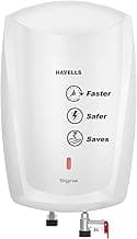 Havells Signa 5 Litre Instant Water Heater(Geyser)| Twin LED Indicator| Rust and Shock Proof Body| ISI Marked| Fire Retardant Power Cord| Warranty: 5 year on inner tank & 2 year comprehensive (White)