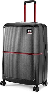 Urban Jungle by Safari Large, The Caliber (75cm) Trolley, 105L Capacity Hard Sided Polycarbonate Suitcase, TSA Lock, Anti Theft Zipper, 8 Silent Wheels (Carbon Black)| Spinner Wheel