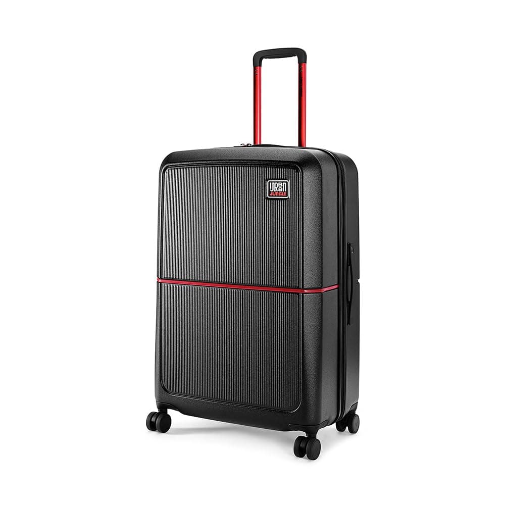 Urban Jungle by Safari Large, The Caliber (75cm) Trolley, 105L Capacity Hard Sided Polycarbonate Suitcase, TSA Lock, Anti Theft Zipper, 8 Silent Wheels (Carbon Black)| Spinner Wheel