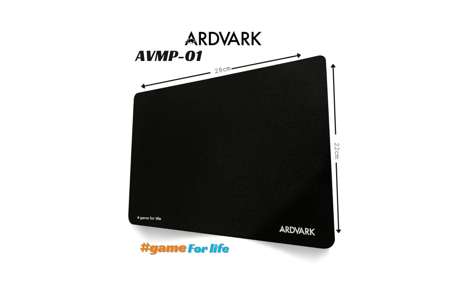 ARDVARK AVMP-01 Cloth Gaming Mouse Pad, Optimized for Gaming Sensors, Moderate Surface Friction, Non-Slip Mouse Mat - Black