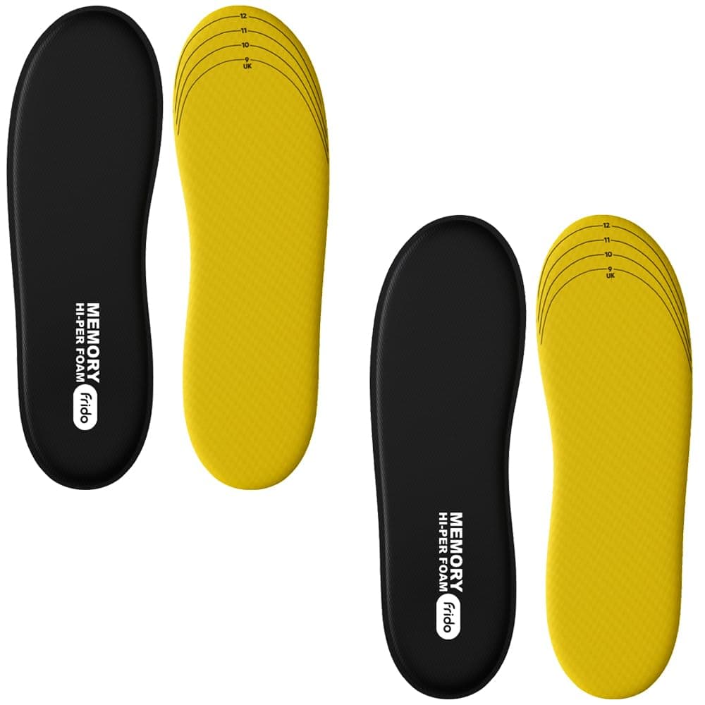 Frido Max Comfort Memory Hi-Per Foam Trimmable Insole compatible for Formal Shoes | Loafers | Running | and Casual Shoes | Large (9-13 UK) | Pack of 2